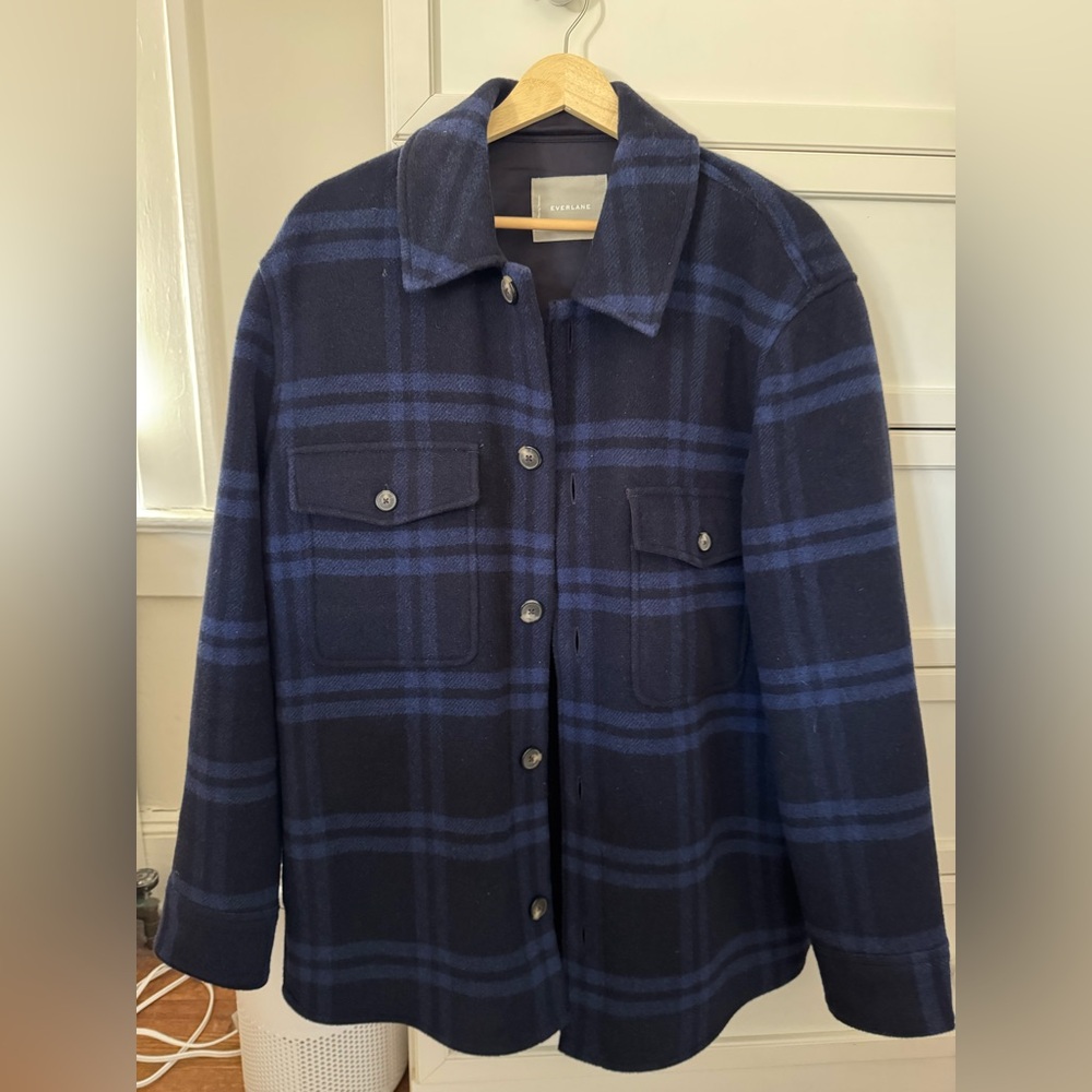 Everlane Men's Blue Plaid Jacket L